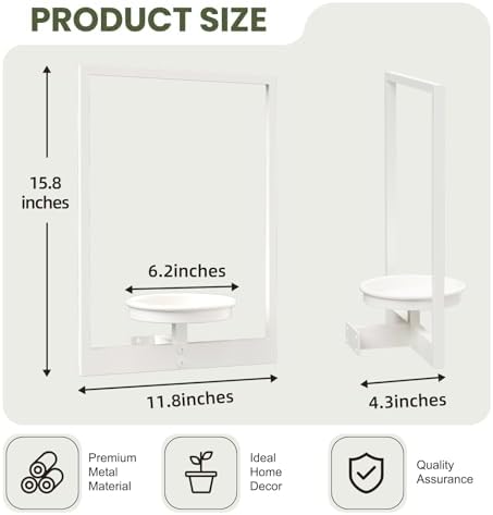 Hanging Planters for Indoor Plants Floating Shelves for Wall White, Wall Plant - Image 2