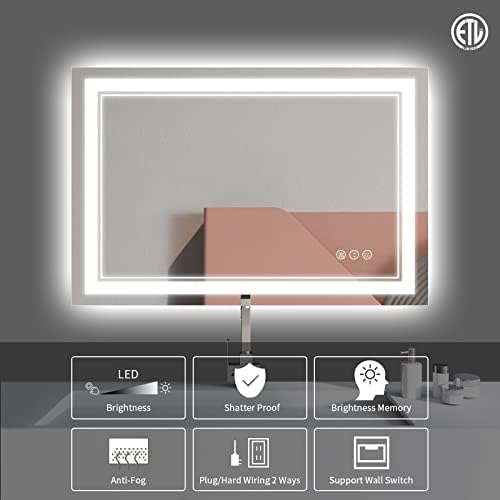 48x28 Inch LED Bathroom Mirror - Image 2