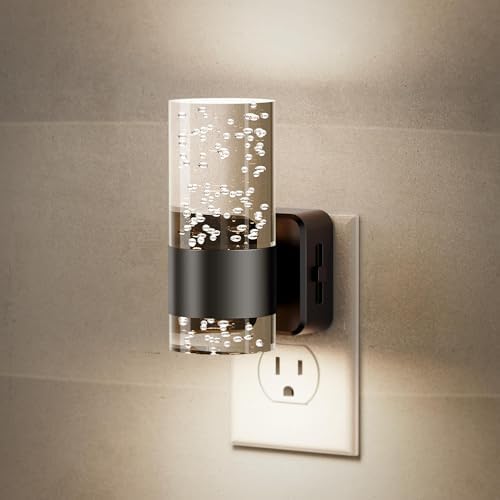 JandCase Bubble Night Light, 5000K White Night Lights Plug into Wall Auto by JandCase