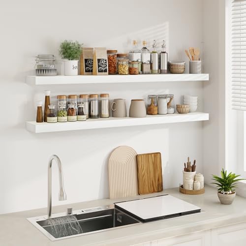 Fun Memories Floating Shelves for Wall, 55Inch Floating Shelves Set of 2 - Image 4