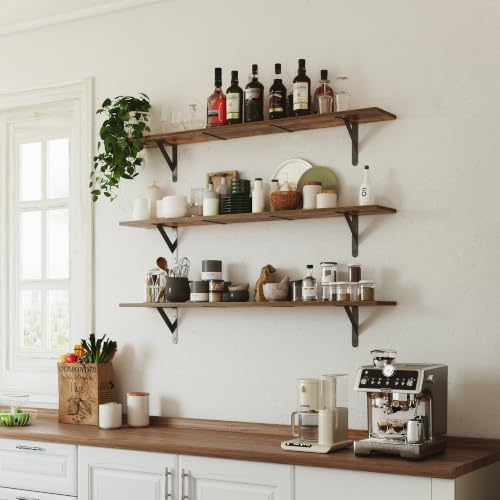 WOPITUES Long Wall Shelves 48″W x 8″D, Floating Book Shelves Max Load 65lbs - Image 2