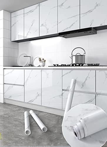 Marble Contact Paper White Peel and Stick Wallpaper 15.8"×118" - Image 4