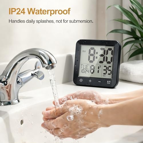 Shower Clock Waterproof, Bathroom Digital Clock - Image 3