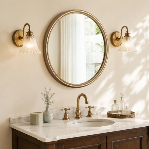 WallBeyond 24 Inch Gold Round Wall Mirror, Circle Mirror - Image 2