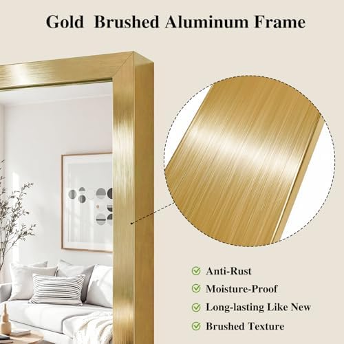 Koonmi Gold Mirrors for Wall, 36x48 Inch Bathroom Mirror, Rectangular Wall - Image 4