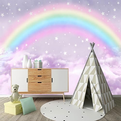 Children's Room Colorful Rainbow Peel-and-Stick Wallpaper 85"x118" - Image 3