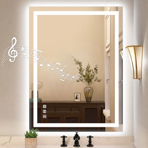 STARLEAD Led-Bathroom-Mirror-with-Lights, Tempered Glass, Front & Backlit by STARLEAD