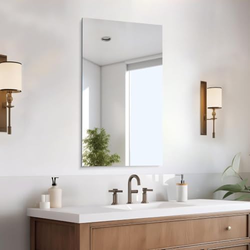 CILIBER Frameless Mirror, 20x36 Rectangle Bathroom Vanity Mirror by CILIBER