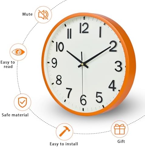 Wall Clock, Modern 8 Inch Small Wall Clocks Battery Operated, Silent - Image 5