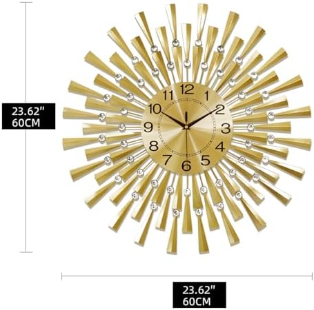 FLEBLE Large Wall Clocks for Living Room Decor Modern Gold Silent Clock - Image 4
