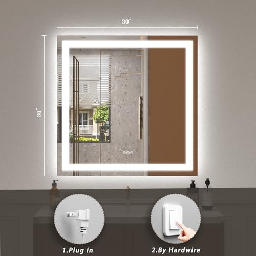 30x30 LED Lighted Bathroom Mirror - Image 6