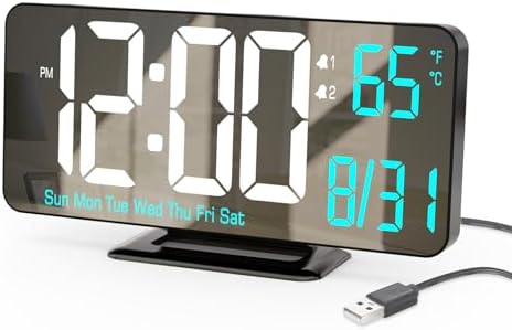 KOSUMOSU Digital Alarm Clock 6.7in Black Clock by KOSUMOSUTECHNOLOGY