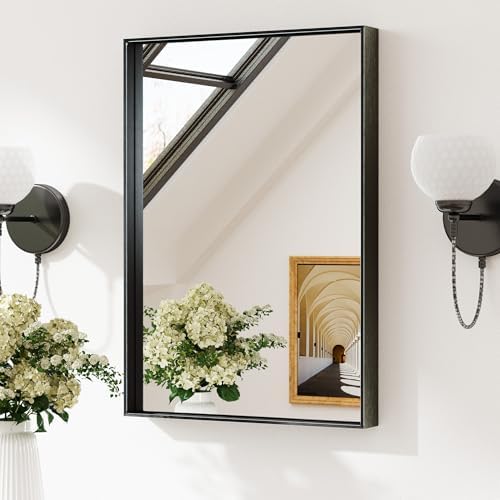 Keonjinn 16x24 Inch Black Bathroom Mirror by Keonjinn