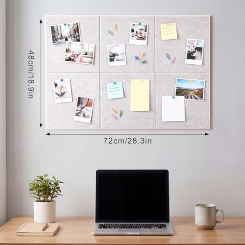 Cork Board Alternative 28" x 19", 6 Pack Felt Bulletin Boards, Pin Board - Image 2