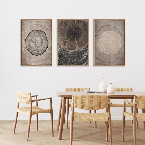 CHDITB Tree Ring Wall Art Set of 3, Abstract Black and White Wall Painting - Image 5