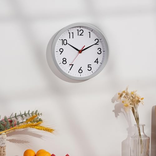 AKCISOT 8 Inch Wall Clock, Silent Battery Operated Analog Clock - Image 5