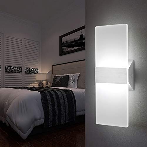 ChangM Modern LED Acrylic Wall Sconce 12W Cool White 6000K Up Down Lamp - Image 3