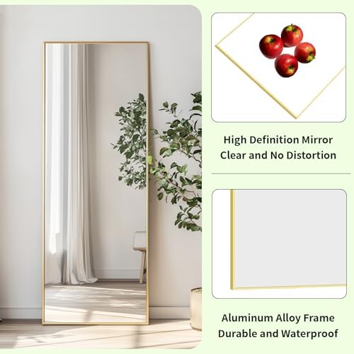 Sunniry Gold Floor Mirror 48x16 inch, Full Body Mirror, Metal Frame - Image 2