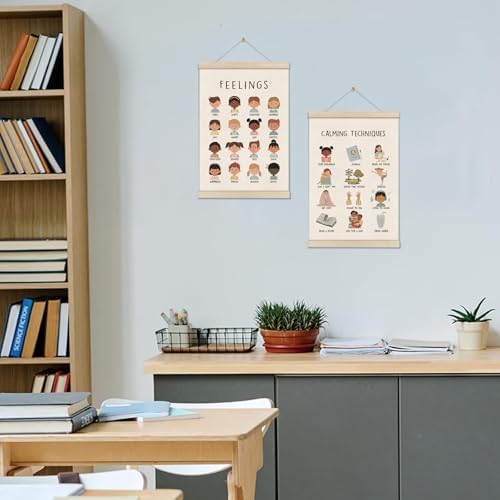 Feelings Emotions Chart for Kids, Calming Techniques Poster Hanger Frame - Image 7