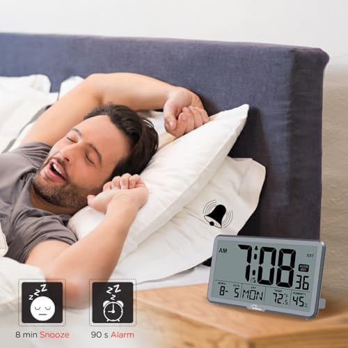 WallarGe Auto Set Digital Wall Clock Battery Operated, Auto DST - Image 5