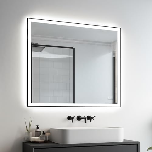 Kosmonia 32x40 Inch Large LED Bathroom Mirror, Front & Backlit by Kosmonia