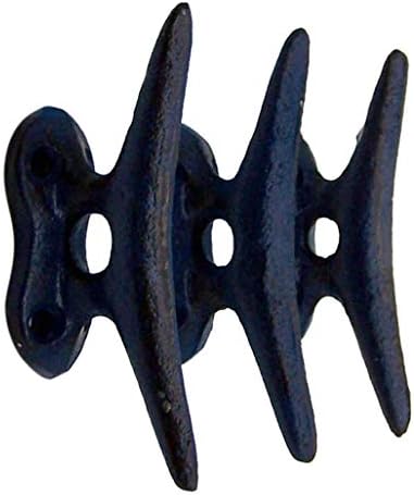 Wowser Nautical Blue Cast Iron Boat Cleat Wall Hooks, 3.5 Inches - Image 3