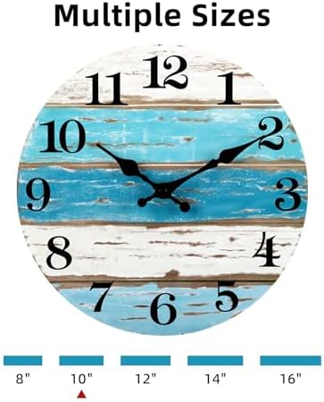CHYLIN Wall Clock 10" Beach Battery Operated Silent Non-Ticking Coastal - Image 6