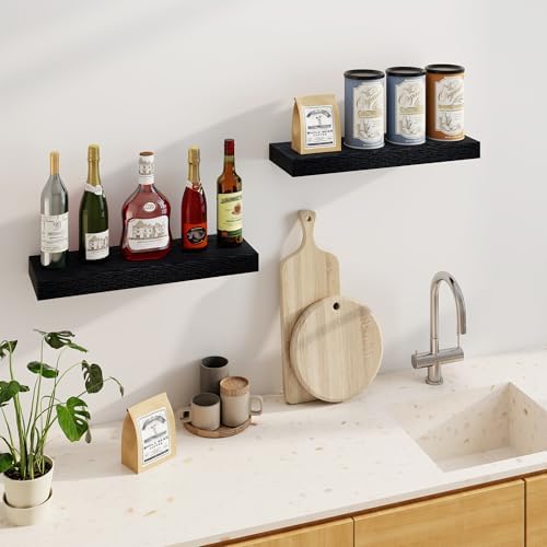 Fun Memories Floating Shelves for Wall, 24Inch Floating Shelves Set of 2 - Image 4