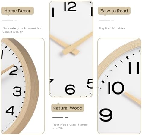AKCISOT 14 Inch Wall Clock, Silent Battery Operated Analog Clock - Image 4