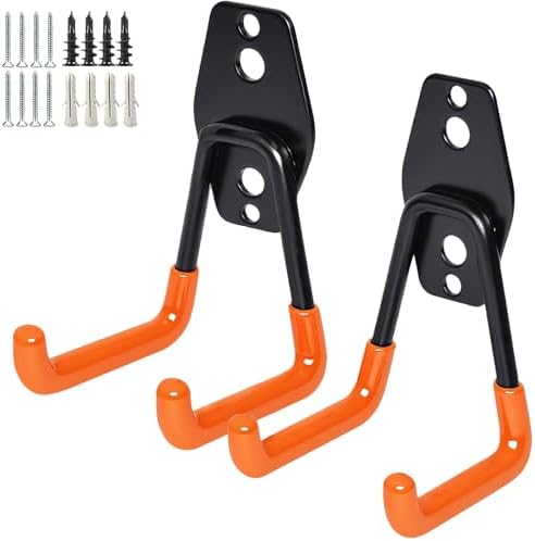 GeeWatom 2 Pack Garage Storage Utility Hooks，Garage Garden Tool Organizer，Steel by GeeWatom