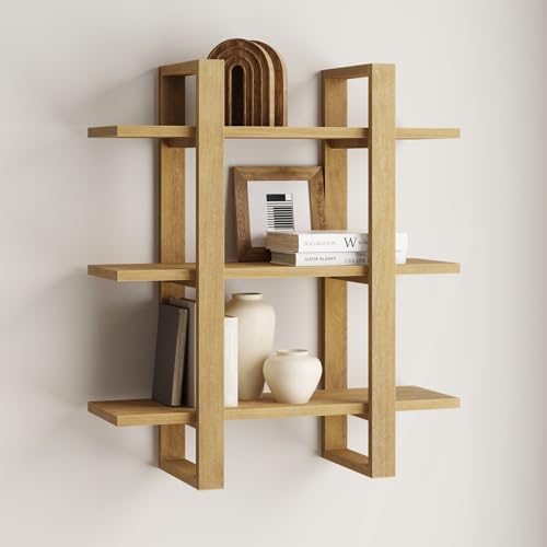 Nathan James Benji Mid Century Wall Unit Bookcase, Decorative Floating 3-Tier by Unknown