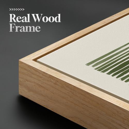 Large Framed Horizontal Green Abstract Botanical Canvas Wall Art, 60x30 In - Image 5