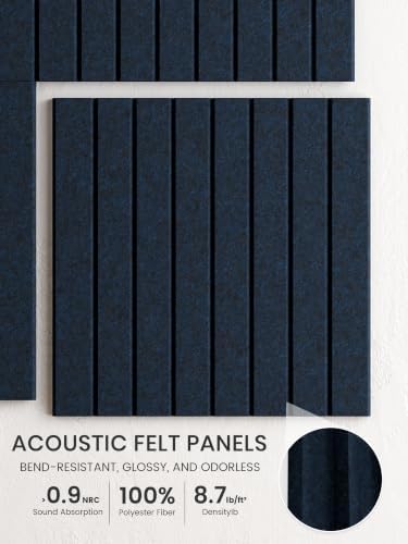 Bumusty 48"x 36" Large Felt Bulletin Board Tiles, Carbon Blue - Image 3