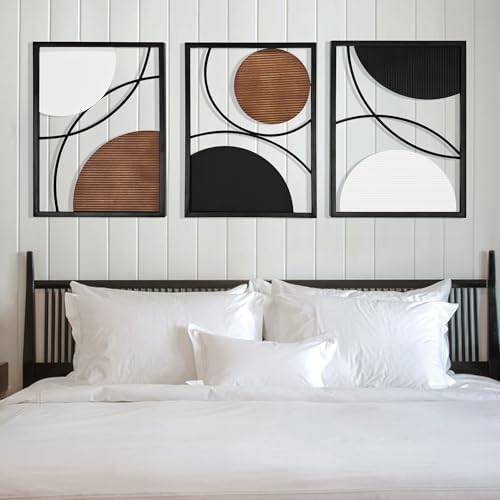 Oakrain 3 Pack Metal Wall Art, Abstract Minimalist Modern Wall Decor - Image 6