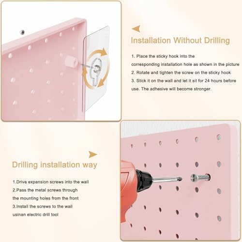 FZK Modular Plastic Pegboard Wall Organizer Kit, 4 Panels - Image 6