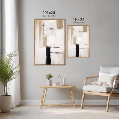 FWIEXA Modern Abstract Canvas Wall Art Set of 3, Framed Neutral Wall Decor - Image 6