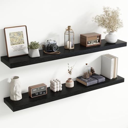 55 Inch Floating Shelves for Wall, 8 Inch Deep, Invisible Brackets by Axeman
