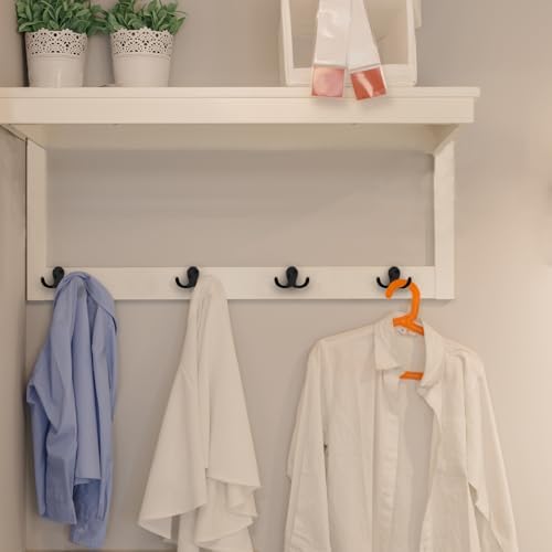 IBosins 20 Pack Black Double Prong Coat Hooks Wall Mounted - Image 6