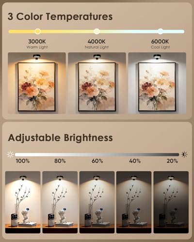 Picture Lights for Wall, Rechargeable Battery Magnetic Wall Lights - Image 3