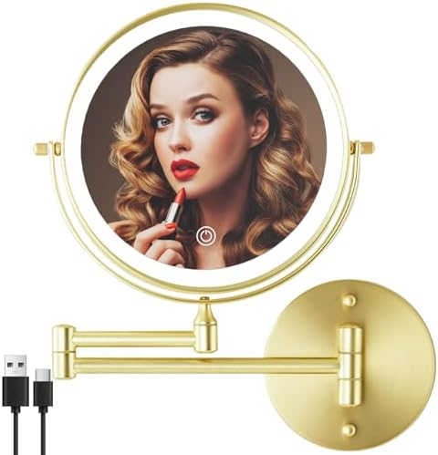 8" Wall Mounted Lighted Makeup Mirror by MIROAMZ
