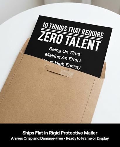 10 Things That Require Zero Talent Wall Art, Motivational Print - Image 5