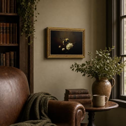 Vintage Gold Framed Bee Hydrangea Canvas Wall Art 9x11 inch - Image 3