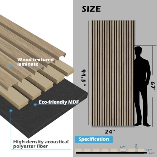 Art3d Acoustic Wood Slat Panels 94.5"x24" - Image 4