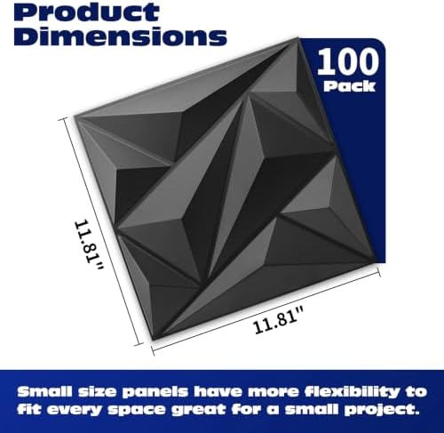 Art3dwallpanels 100 Pack 3D Wall Panels Diamond - Image 2