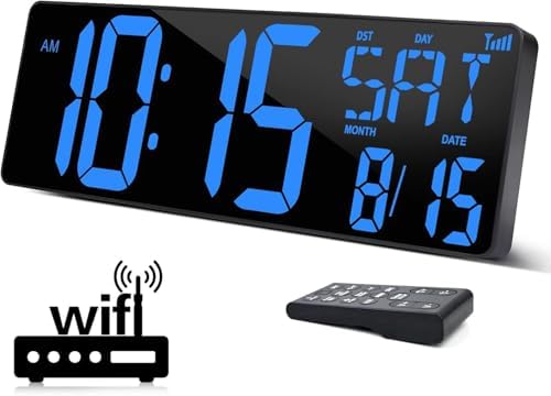 XREXS 16.5 in Large Digital Wall Clock WiFi Sync by XREXS