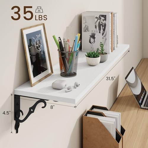 RICHFOCUS Floating Shelves for Wall Decor, 31.5W x 8D Shelves Set of 2 - Image 3