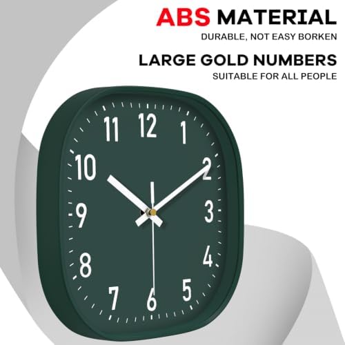 12 Inch Silent Wall Clock Non Ticking, Large Wall Clocks Dark Green - Image 7