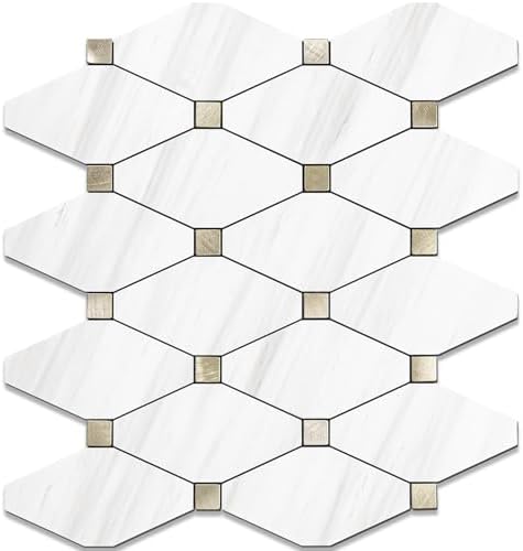 STICKGOO 1 Sheet Peel and Stick Dolomite Mosaic Tile by STICKGOO