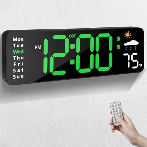 Digital Wall Clock with Remote Control by CandyHome
