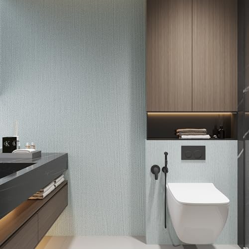 Haimin Fabric Wallpaper 24" x 393" Peel and Stick Textured Contact Paper - Image 2